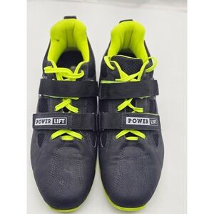Sabo Powerlift Weightlifting Shoes Men 45 Black Lime Good Dual Strap PL21-03